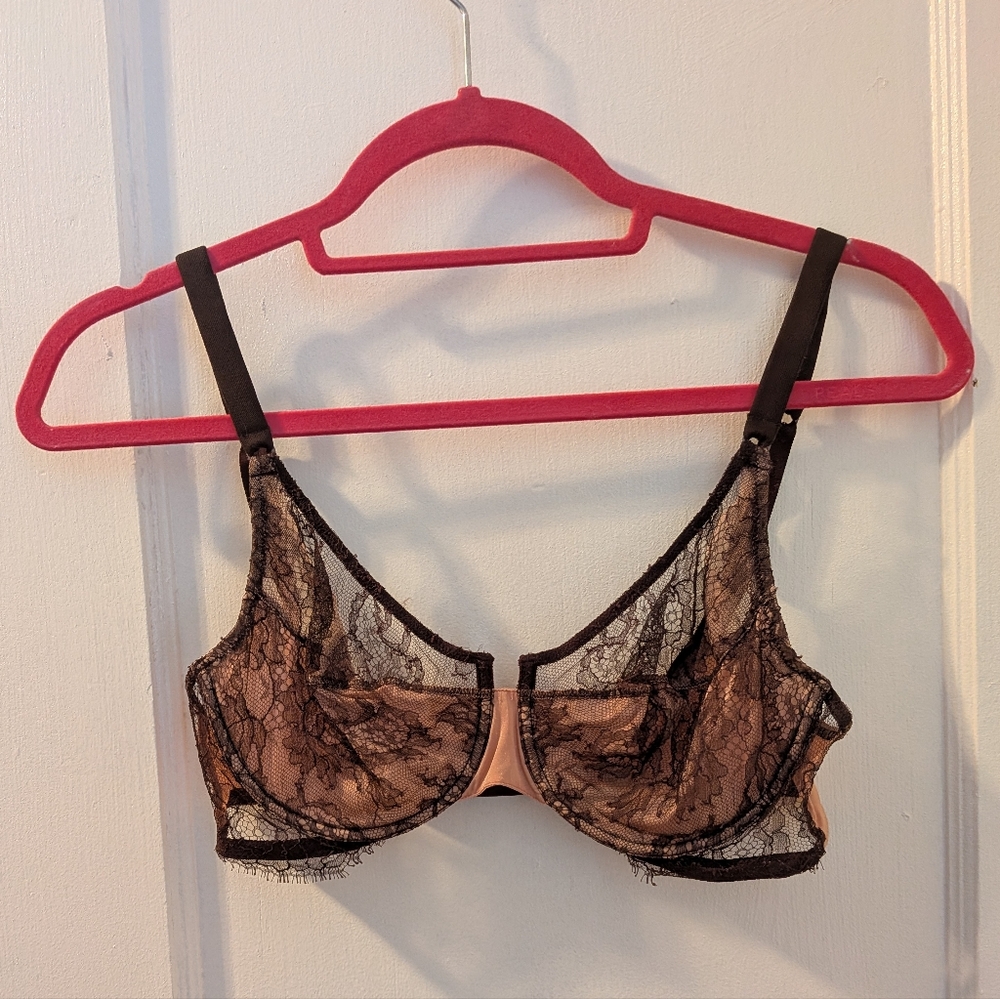 Vintage La Perla Lace Underwire Balconette Bra - 34D